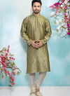 Green Colour New Latest Designer  Party And Function Wear Traditional Jaquard Silk Brocade Kurta Pajama Redymade Collection 1031-8370